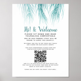 Poster Palm de registro de convidado de código QR sem con
