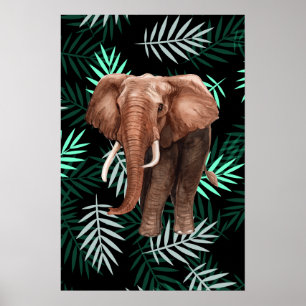 Poster Palm Pattern, Elefante