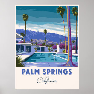 Poster Palm Primavera California Vintage