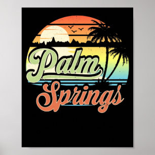 Poster Palm Primaveras California Beach Vacet Sunset