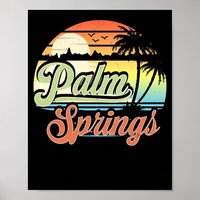 Poster Palm Primaveras California Beach Vacet Sunset (Frente)