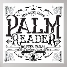 Poster Palm Reader Vintage Magic Fortune Teller Halloween
