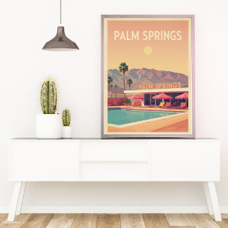 Poster Palm Springs Pool Club – Oásis Retrô do Deserto