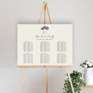 Poster Palm Tree Casamento Minimalista 6 Mesas