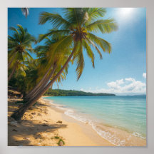Palm Tree Over the Beach
