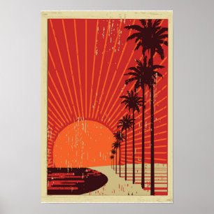 Poster Palm Tree Row