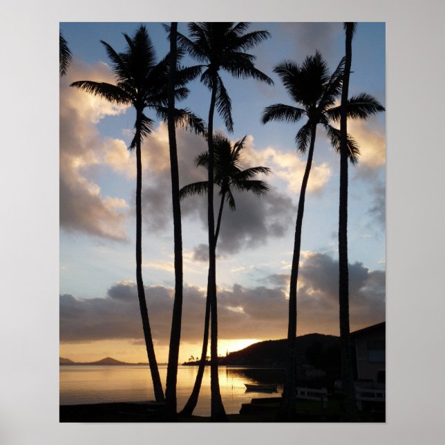 Poster Palm Tree Silhouettes in Hawaii (Frente)