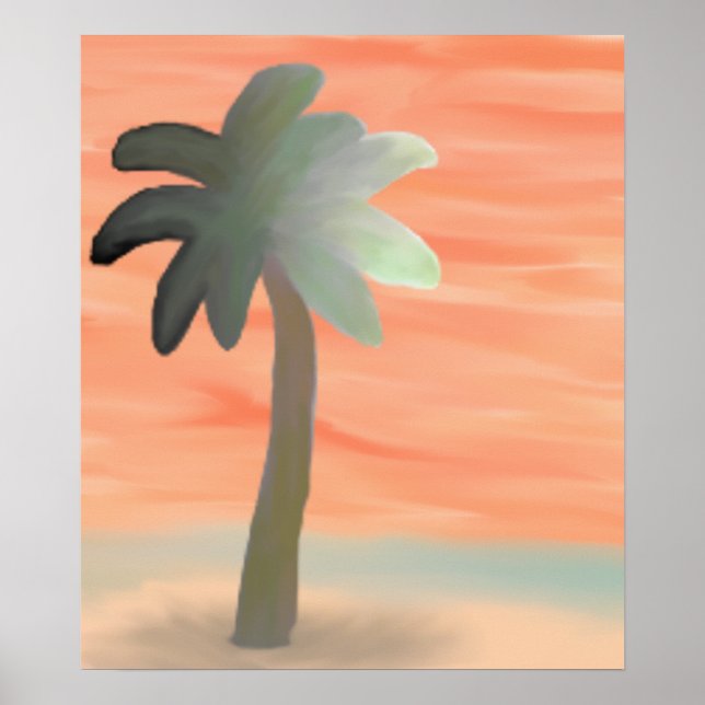 Poster Palm Tree Watercolor (Frente)