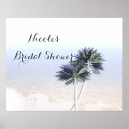 Póster Palm Trees Beach Banner de Chá de panela tropical