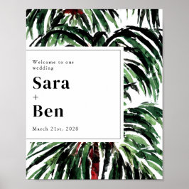 Poster Palm Trees Modern Beach Wedding Pintado
