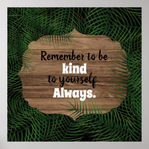 Poster Palm verde fresco exótico deixa citação inspirador