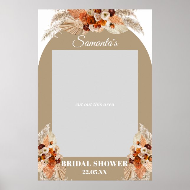 Poster Palma dred boho grama das pampas laranja adereço p (Frente)