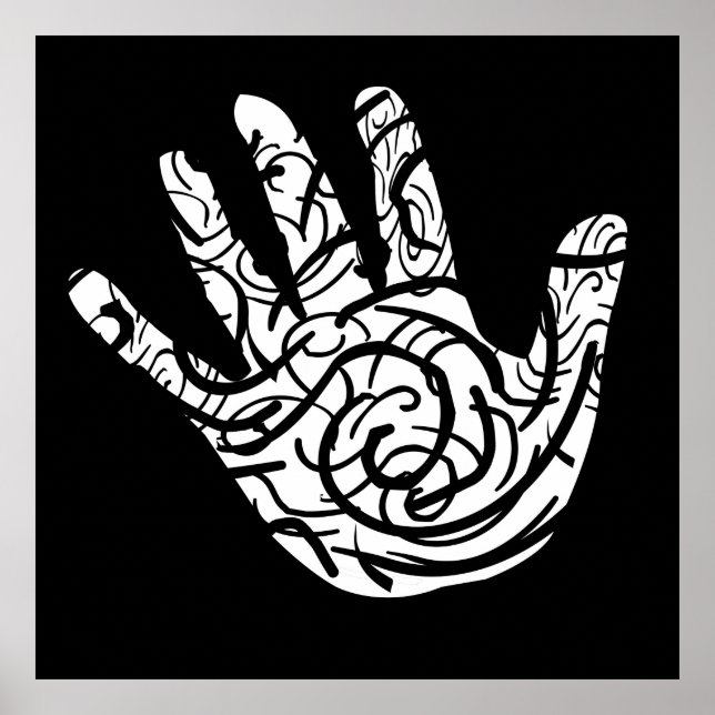 Poster palma geométrica abstrato (Frente)