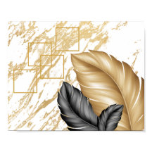 Palma negra e Dourada deixa arte tropical imprimív