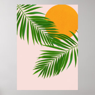 Poster Palma Tropical Sunset deixa minimalista