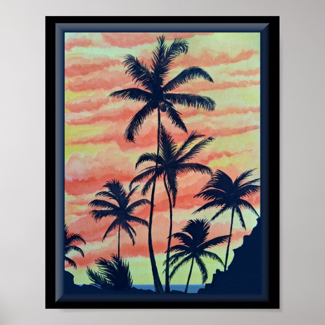 Poster Palmas de Coco do Havaí (Frente)