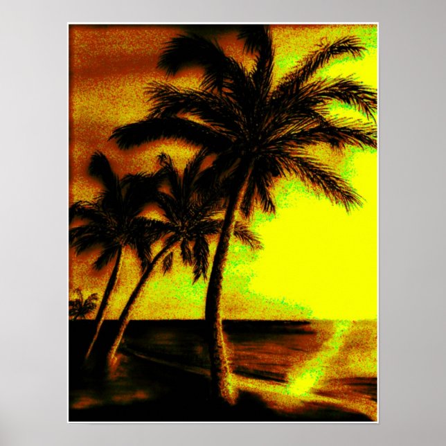 Póster Palmas de Coco no Sunset (Frente)