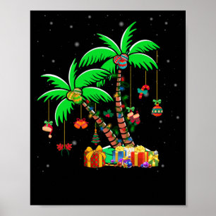 Poster Palmeira de Natal - Luzes tropicais de coco de Nat