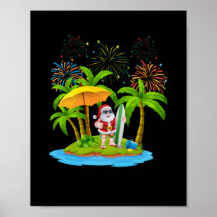Poster Palmeira de Natal - Luzes tropicais de Natal