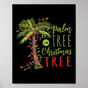 Poster Palmeira é meu Papai Noel de Natal Tropical Verão