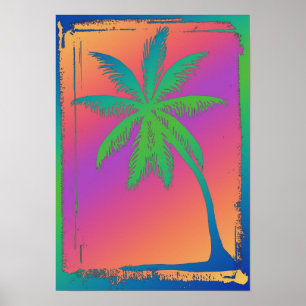 Poster Palmeira psicadélico