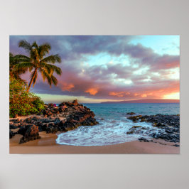 Poster Palmeira tropical havaiana Tree Sandy Beach Paradi