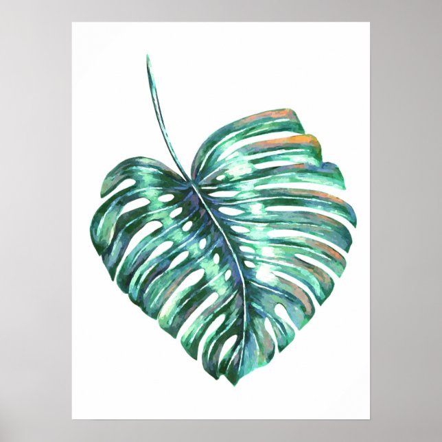 Poster Palmeira tropical monstera palma moderna (Frente)