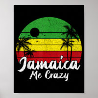 Palmeira Vintage Retro Pôr do Sol Jamaica Louco