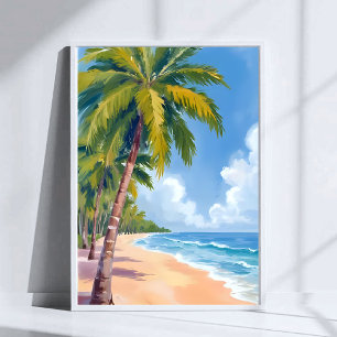 Poster Palmeiras de Praia de Maui Havaí Pintura
