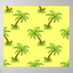Poster Palmeiras: Ilustração Brilhante Vintage.