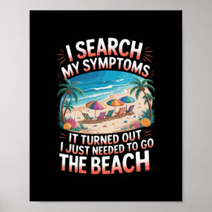 Poster Palmeiras Vintage Retro Oceano Necessário Ir Praia