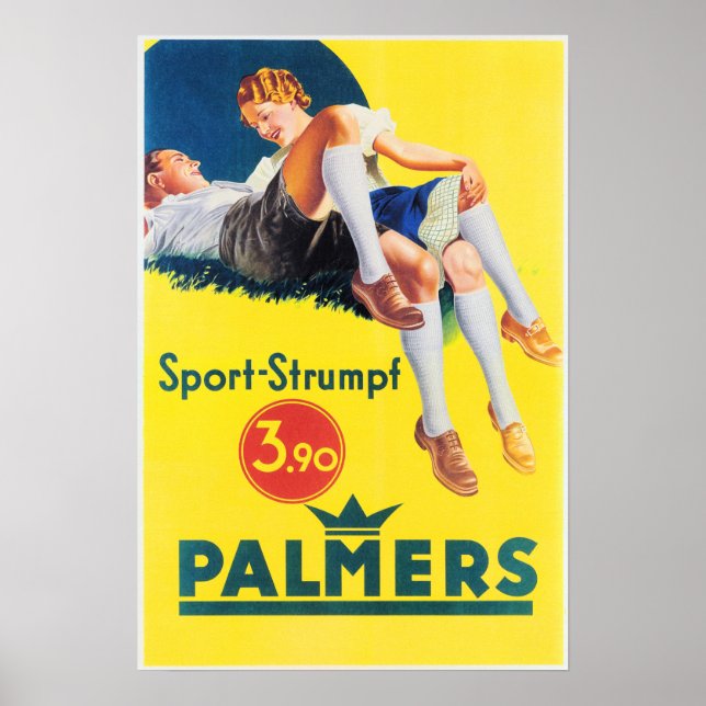 Poster PALMERS Sport-Strumpf Stocks Meias Retro Alemão (Frente)