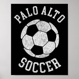 Poster Palo Alto Futebol Retro Desgastado 90's Vintage