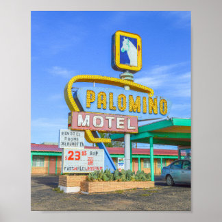 Poster Palomino Motel Sign, Route 66, Tucumcari, NM