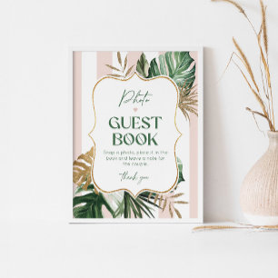 Poster Pálpebra de chic praia rosa listras cor-de-rosa Fo