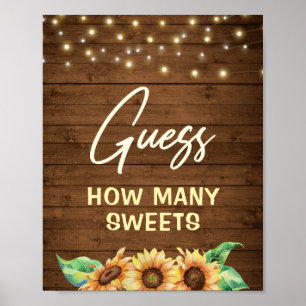 Poster Palpite de Girassol Rústico Quantos Doces Jogo