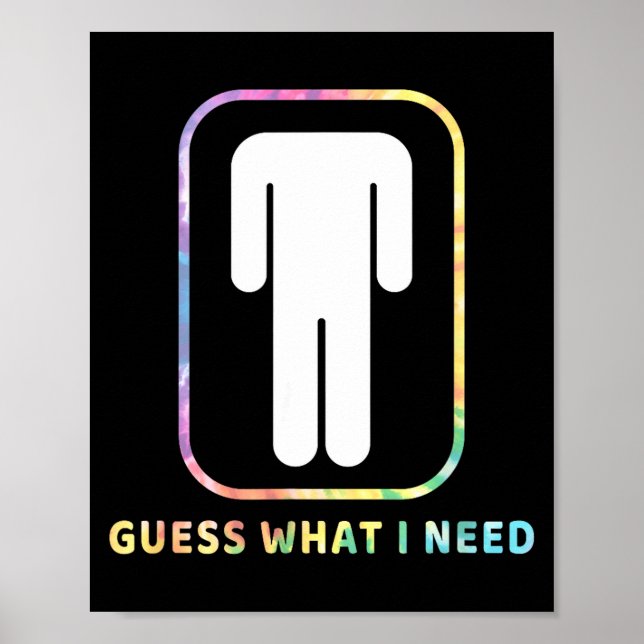 Poster Palpite engraçado do que eu preciso homem sem cabe (Frente)