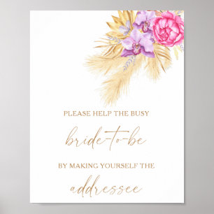 Poster Pampas - ajuda a movimentada noiva Endereço