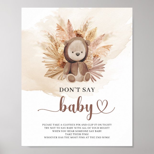 Poster Pampas de camisola de ursos peludos não dizem jogo (Frente)