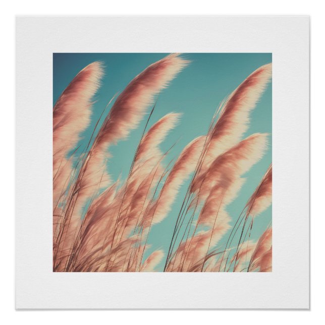 Póster Pampas Estéticas Rosa (Frente)