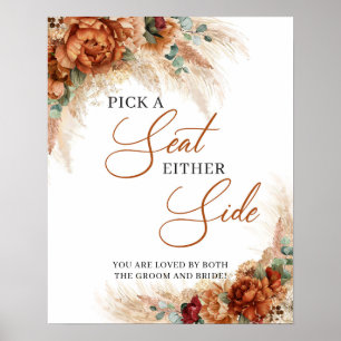 Poster Pampas florais de cobre de Boho Escolher um assent