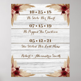 Poster Pampas Grass Best Day Casamento Date Sim Sinal