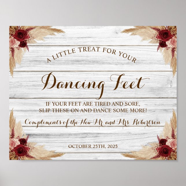 Poster Pampas Grass Dancing Feet Sign (Frente)