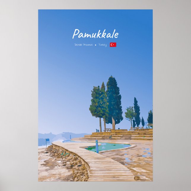 Poster Pamukkale, Turquia - Piscinas Termais (Frente)