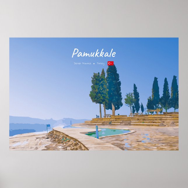 Poster Pamukkale, Turquia - Piscinas Termais (Frente)