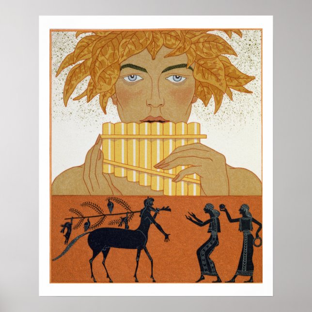 Póster Pan Piper, ilustração de Les Mythes de Paul (Frente)