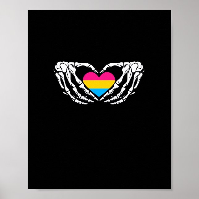 Poster Pan Pride Skeleton Halloween Gótico Heart (Frente)