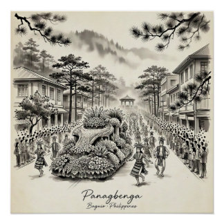 Póster Panagbenga Festival Baguio Philippines Flower Fest