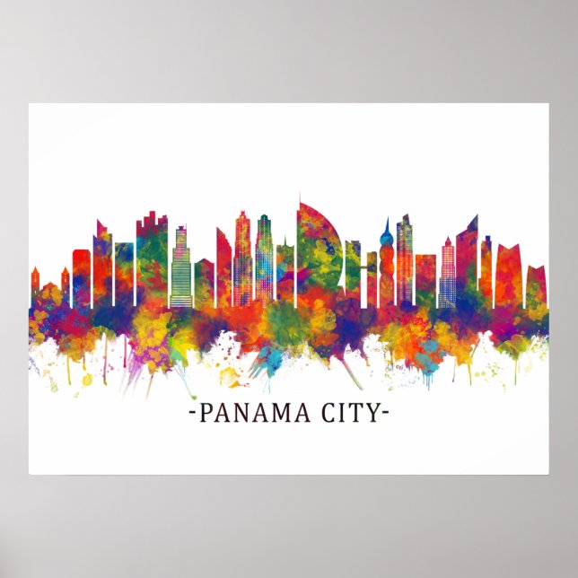 Poster Panamá City Panamá Skyline (Frente)