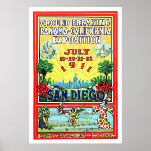 Poster Panamá - Exposição da Califórnia em San Diego 1911